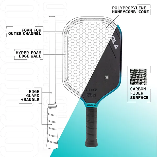 Vợt Pickleball Joola Ben Johns Perseus 3S 14mm Paddle Màu Đen/Xanh Blue - Pickleball - Vua Hàng Hiệu