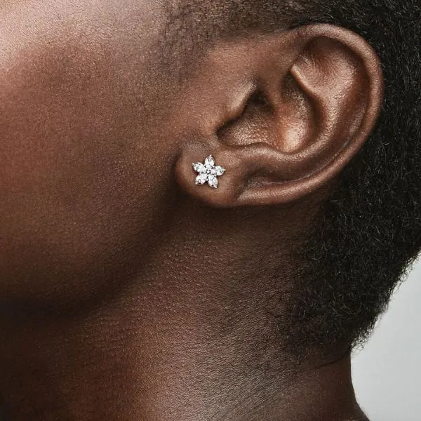 Khuyên Tai Nữ Pandora Sparkling Snowflake Stud Earrings 299239C01 Màu Bạc