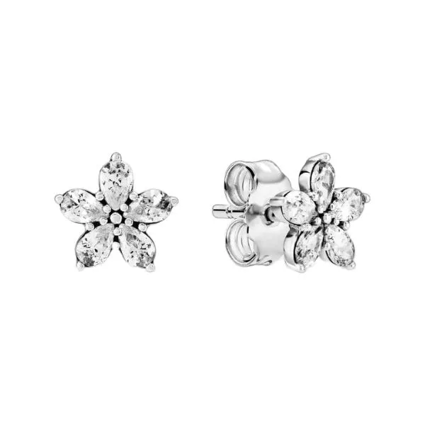 Khuyên Tai Nữ Pandora Sparkling Snowflake Stud Earrings 299239C01 Màu Bạc