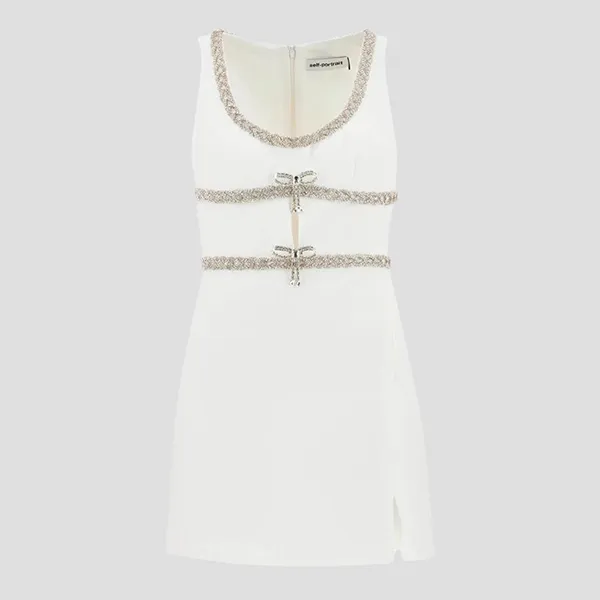 Váy Nữ Self-Portrait Mini Dress In White PF24 161S W Màu Trắng Size 6 - Thời trang - Vua Hàng Hiệu