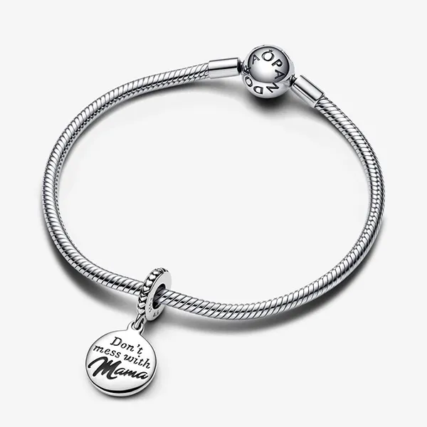 Hạt Vòng Charm Pandora Mama Engravable Dangle 793204C01 Màu Bạc