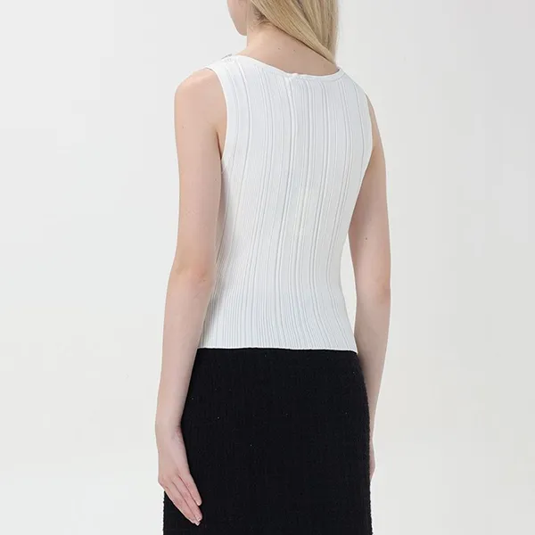 Áo Ba Lỗ Nữ Self-Portrait In White PF24145TBWWHITE Tank Top Màu Trắng Size M - Thời trang - Vua Hàng Hiệu