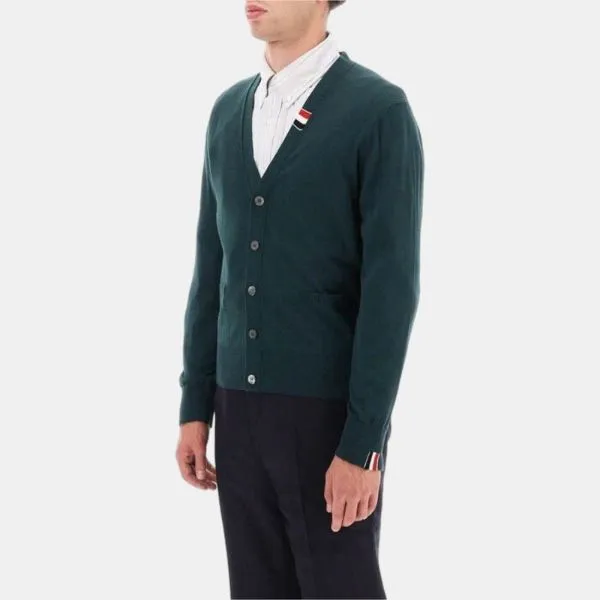 Áo Cardigan Nam Thom Browne MKC489AY1014 Màu Xanh Lá Size 1