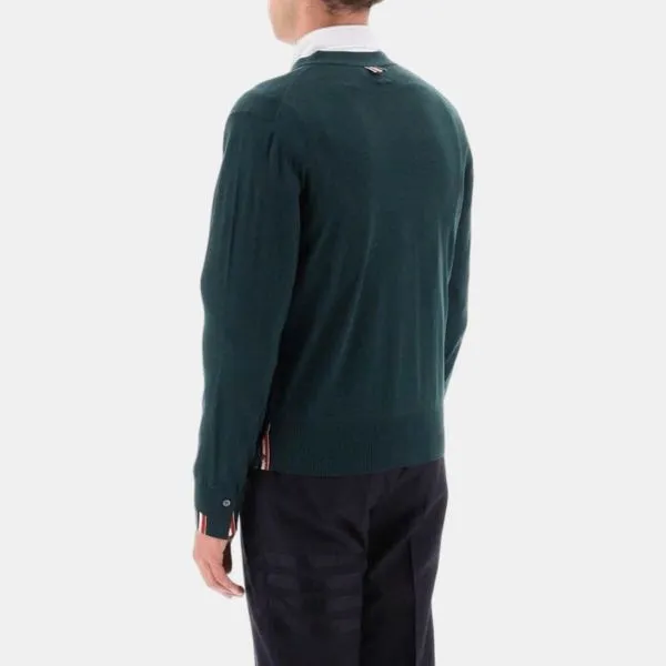 Áo Cardigan Nam Thom Browne MKC489AY1014 Màu Xanh Lá Size 1
