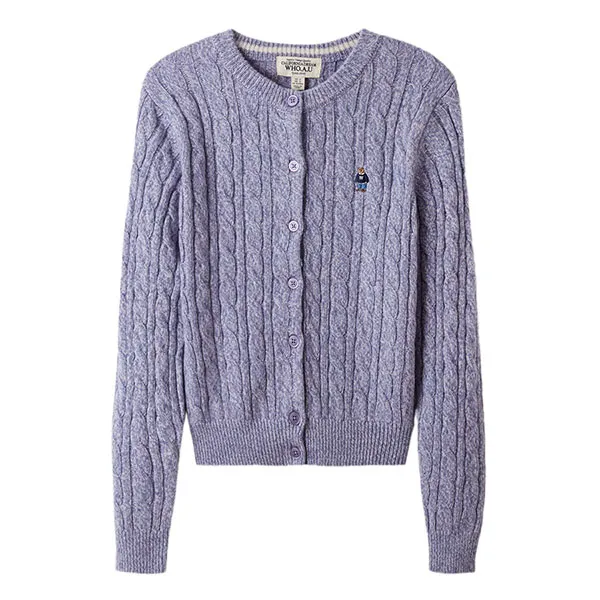Áo Cardigan Nữ WHOAU Steve Color Cable WHCKE4991F Màu Tím Size S