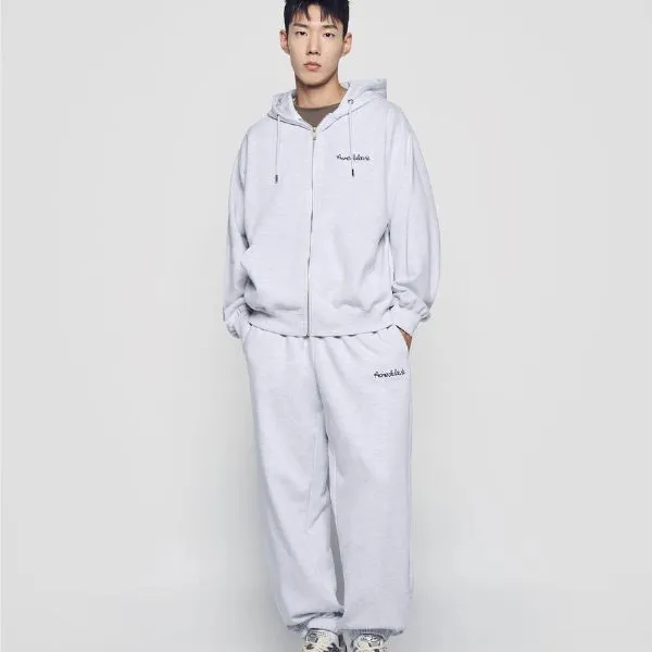Áo Hoodie Acmé De La Vie ADLV Script Chain Needlework Hoodie Zip Up Màu Ghi