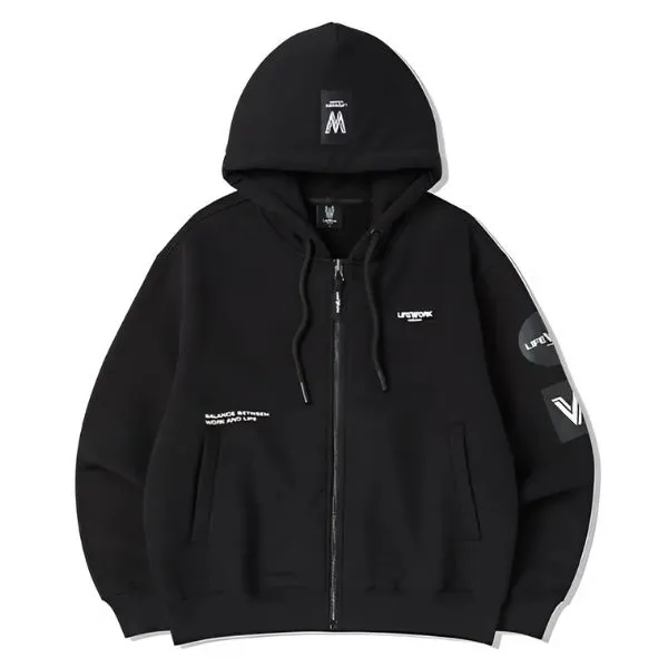 Áo Khoác Nỉ LifeWork Triple Overfit Fleece Hooded Zip-Up LW244ZT401-BK Màu Đen - Thời trang - Vua Hàng Hiệu