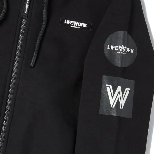 Áo Khoác Nỉ LifeWork Triple Overfit Fleece Hooded Zip-Up LW244ZT401-BK Màu Đen - Thời trang - Vua Hàng Hiệu