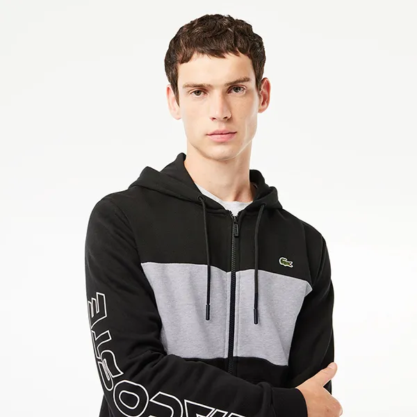 Áo Hoodie Nam Lacoste Men's Zip-Up Colorblock SH1416 - SNP Màu Đen Xám Size 5 - Thời trang - Vua Hàng Hiệu