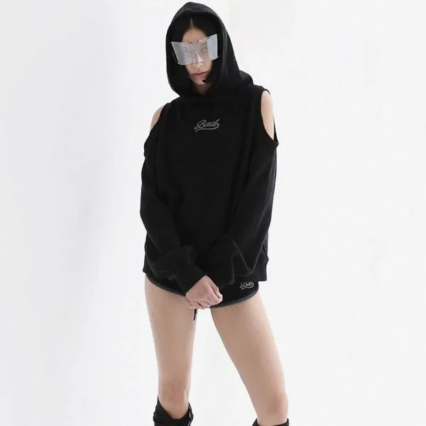 Áo Hoodie Nữ Badblood Beyond Soft Cutout Hoodie W-HDE24 015 Màu Đen
