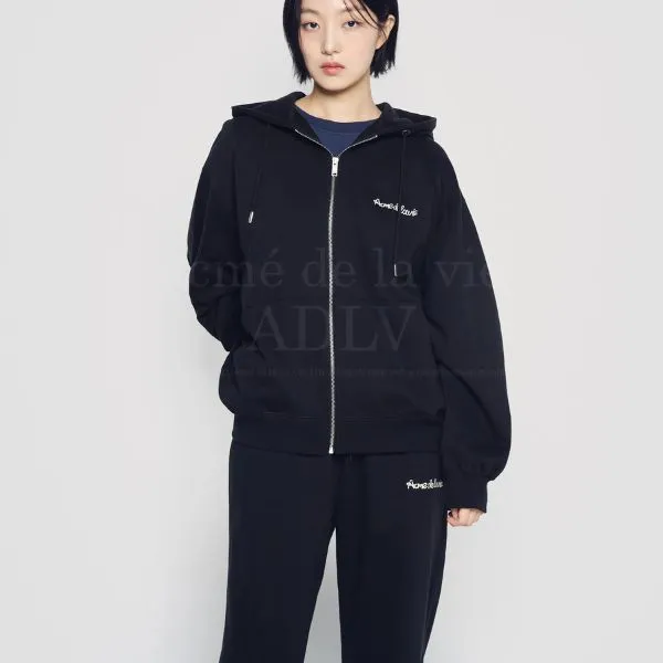 Áo Hoodie Acmé De La Vie ADLV Script Chain Needlework Hoodie Zip Up Màu Đen - Thời trang - Vua Hàng Hiệu