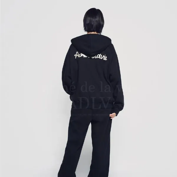 Áo Hoodie Acmé De La Vie ADLV Script Chain Needlework Hoodie Zip Up Màu Đen - Thời trang - Vua Hàng Hiệu