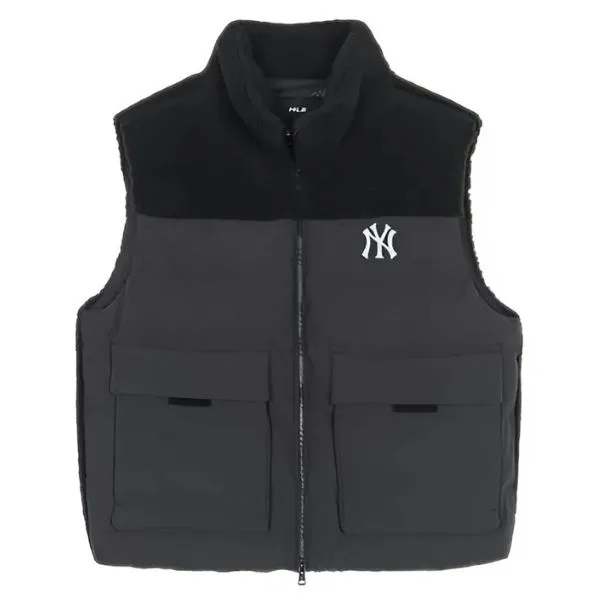 Áo Khoác Gile MLB Woven Mix Fleece Vest New York Yankees 3AFDB0246-50CGS Màu Đen Size S