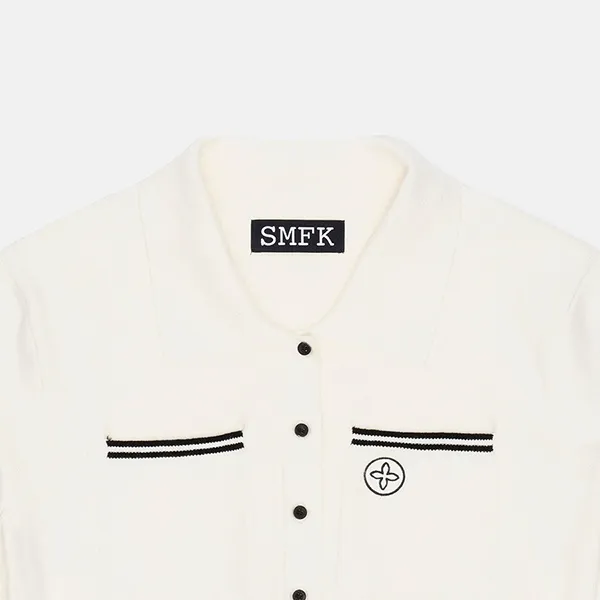 Áo Khoác Len Nữ SMFK White With Logo Embroidered UG008W Màu Trắng Size M - Thời trang - Vua Hàng Hiệu