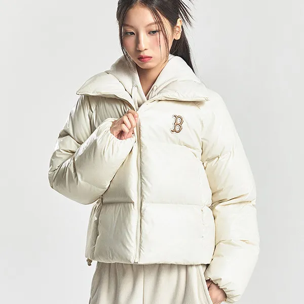 Áo Khoác Nữ MLB Crop Glossy Curve Padding Boston Red Sox 3FDJB2046-43CRD Màu Trắng Kem Size S - Thời trang - Vua Hàng Hiệu