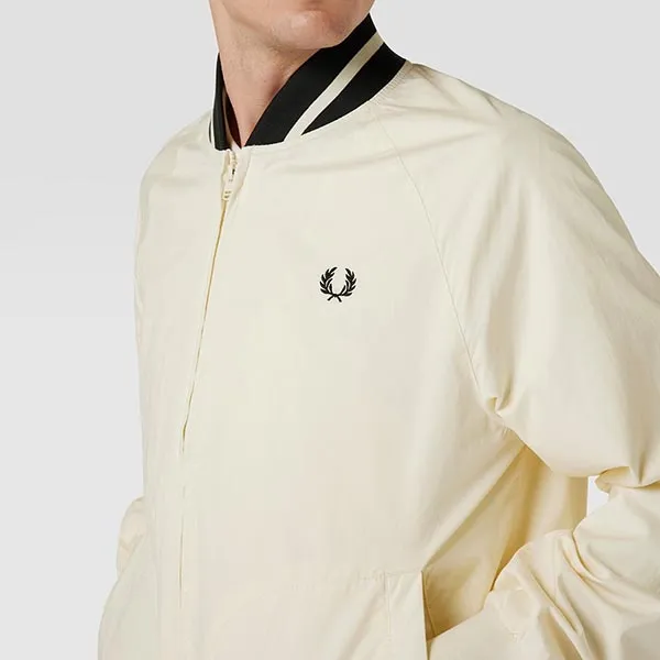 Áo Khoác Nam Fred Perry Bomberjacke Mit Label-Stitching In Offwhite L5530-560 Màu Trắng Kem Size XS - Thời trang - Vua Hàng Hiệu