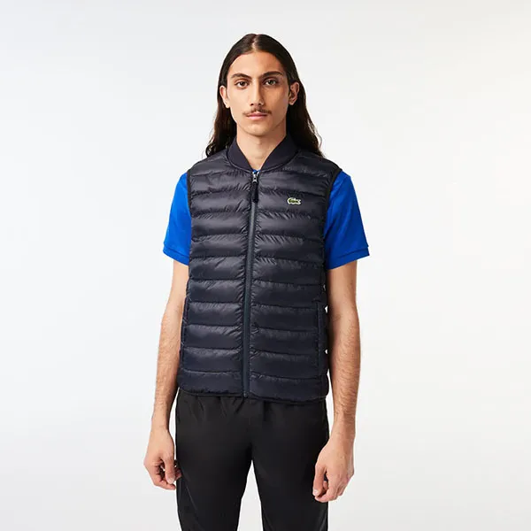 Áo Khoác Nam Lacoste Men's Padded Water-repellent Vest BH0537-HDE Màu Xanh Navy Size 48