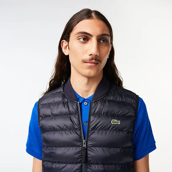 Áo Khoác Nam Lacoste Men's Padded Water-repellent Vest BH0537-HDE Màu Xanh Navy Size 48