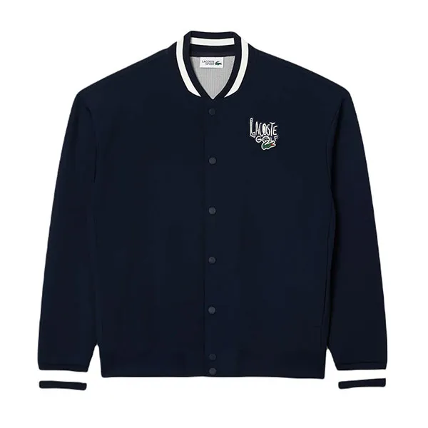 Áo Khoác Nam Lacoste Men's Varsity Water-Repellent Golf Windbreaker SH2925-HHW Màu Xanh Navy Size 4