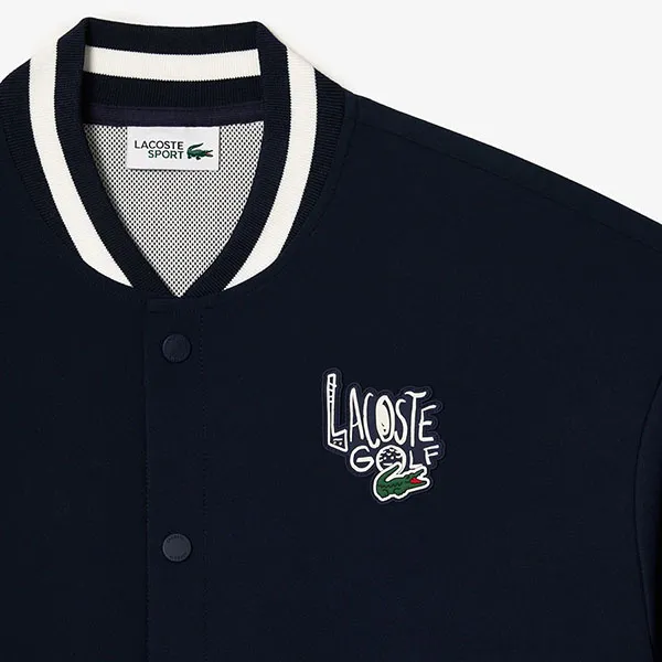 Áo Khoác Nam Lacoste Men's Varsity Water-Repellent Golf Windbreaker SH2925-HHW Màu Xanh Navy Size 4