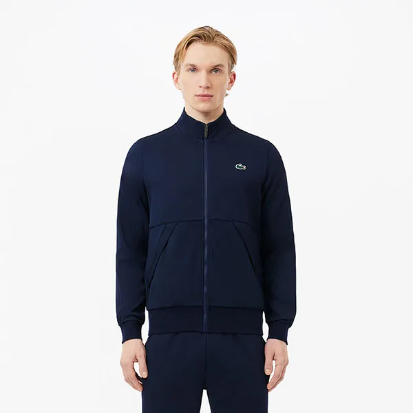 Áo Khoác Nam Lacoste Men's Zip-Up Tennis Sweatshirt SH3444 - 5FS Màu Xanh Navy Size 5