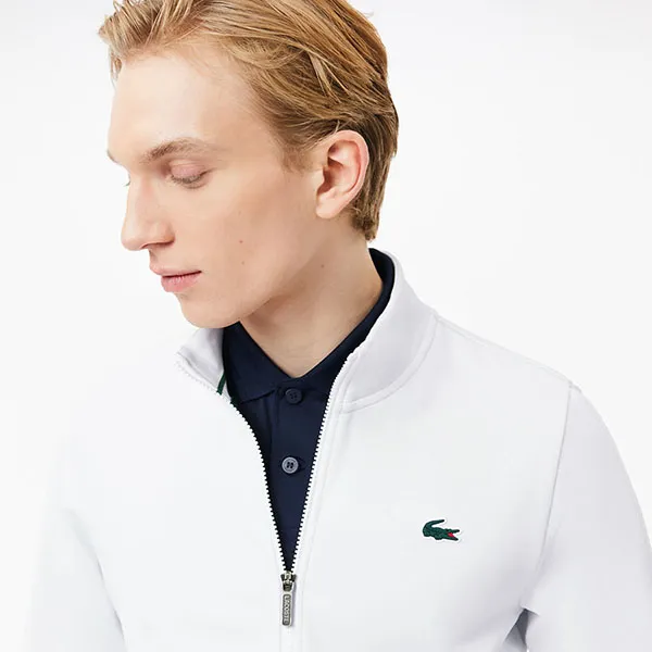 Áo Khoác Nam Lacoste Men's Zip-Up Tennis Sweatshirt SH3444 - Z92 Màu Trắng Size 4 - Thời trang - Vua Hàng Hiệu