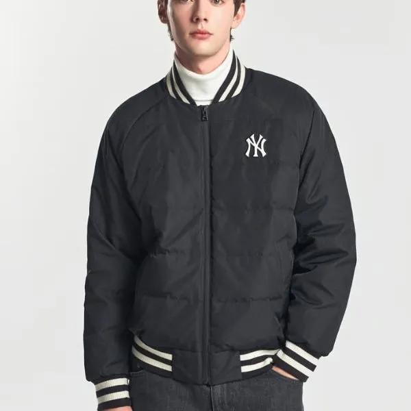 Áo Khoác Nam MLB Varsity Lip Lightweight Short Padding New York Yankees 3ADJV0146-50BKS Màu Đen Size S