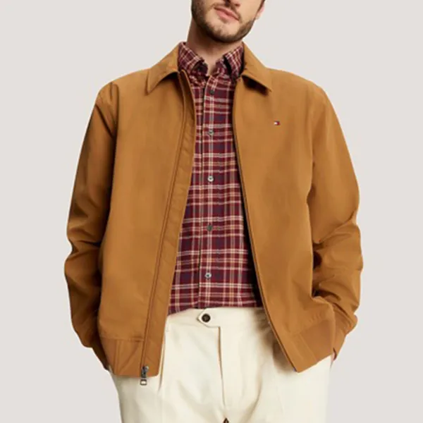 Áo Khoác Nam Tommy Hilfiger Flag Logo Bomber Jacket In Golden Rays 78J9469 - GWJ Màu Nâu Size M