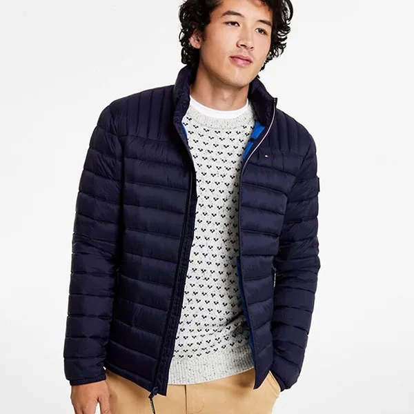Áo Khoác Nam Tommy Hilfiger Packable Quilted Puffer Jacket AN796 - MID Màu Xanh Navy Size L