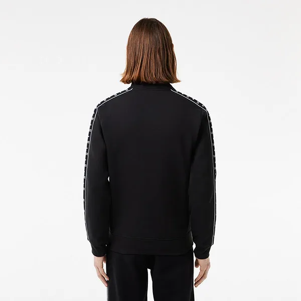 Áo Khoác Nỉ Nam Lacoste Men's Logo Stripe Zip-Up Sweatshirt SH7433-031 Màu Đen Size 4 - Thời trang - Vua Hàng Hiệu