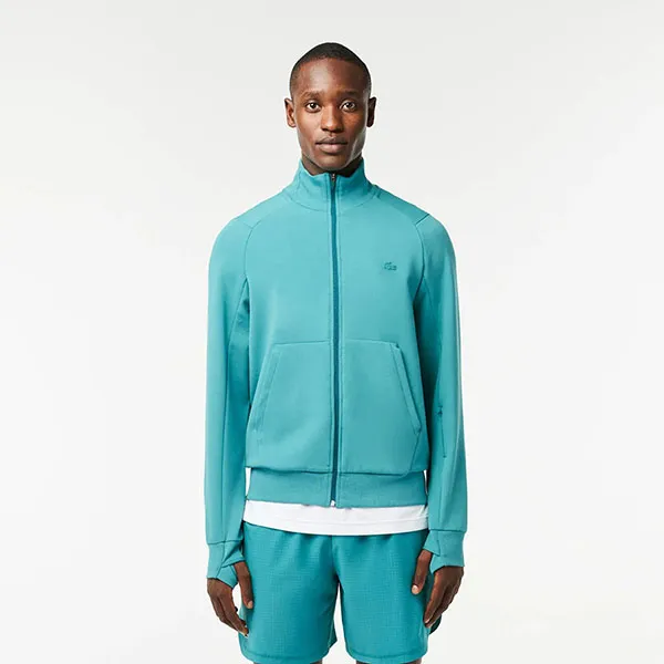 Áo Khoác Nỉ Nam Lacoste Men's High Neck Cotton Blend Zip Sweatshirt SH2702-IY4 Màu Xanh Blue Size 4 - Thời trang - Vua Hàng Hiệu