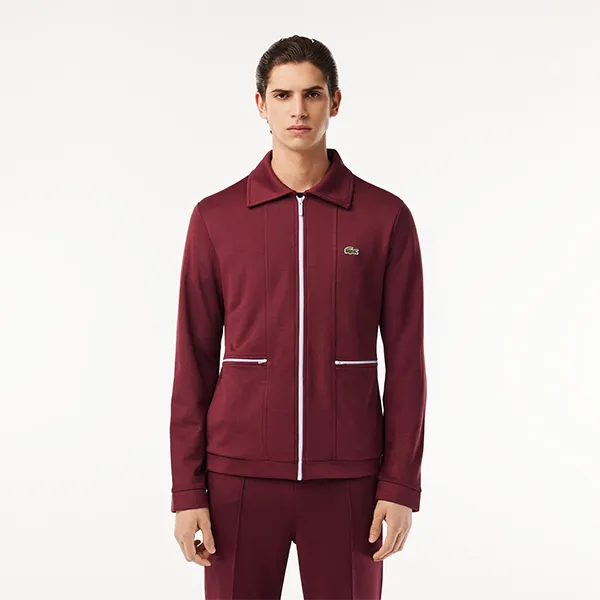 Áo Khoác Nỉ Nam Lacoste Sweatjacket SH7423-IXZ Màu Đỏ Đô Size 3