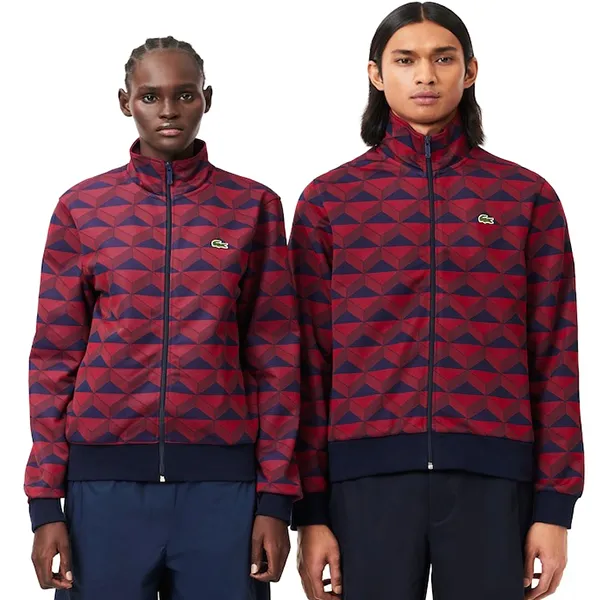 Áo Khoác Nỉ Unisex Lacoste Graphic Motif Sweatshirt SH8116-IKL Màu Đỏ Xanh Navy Size M