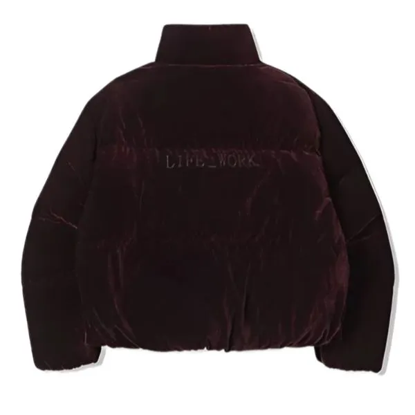 Áo Khoác Nữ LifeWork Glossy High Neck Heavy Down Short Jumper LW234DJ710-WN Màu Đỏ - Thời trang - Vua Hàng Hiệu