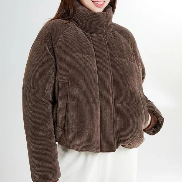 Áo Khoác Nữ Spao Pastel Puffer SPJPE4TG02 Màu Nâu Cafe