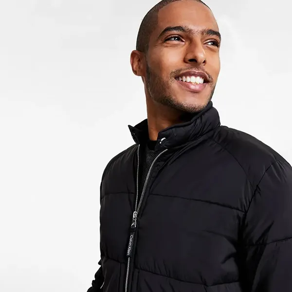Áo Khoác Phao Nam Calvin Klein CK Men's Stretch Medium Weight Moto Jacket 255535 - BLK Màu Đen Size S - Thời trang - Vua Hàng Hiệu