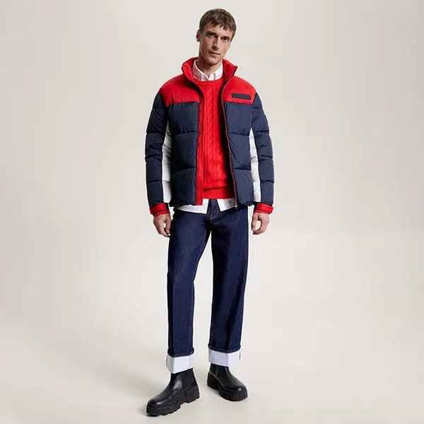 Áo Khoác Phao Nam Tommy Hilfiger TH Warm Recycled New York Puffer Jacket MW32770 - 970 Phối Màu Size M