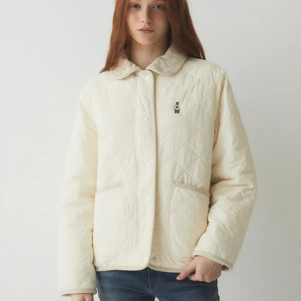 Áo Khoác Nữ WHOAU Steve Quilting Jacket WHJJE4913F Màu Kem Size M - Thời trang - Vua Hàng Hiệu