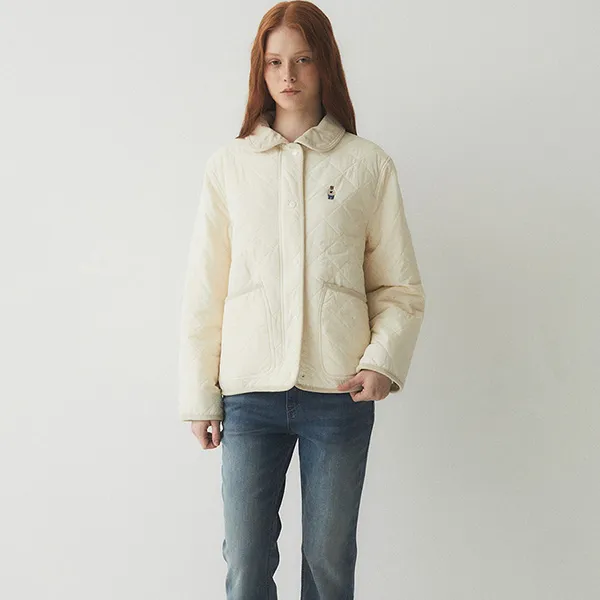 Áo Khoác Nữ WHOAU Steve Quilting Jacket WHJJE4913F Màu Kem Size M - Thời trang - Vua Hàng Hiệu