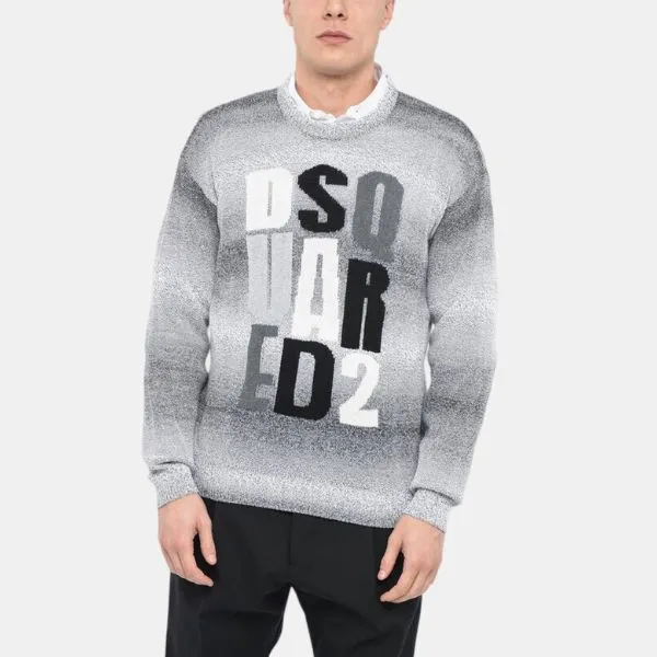 Áo Len Nam Dsquared2 S74HA1316S18187962 Màu Ghi Đen Size XS