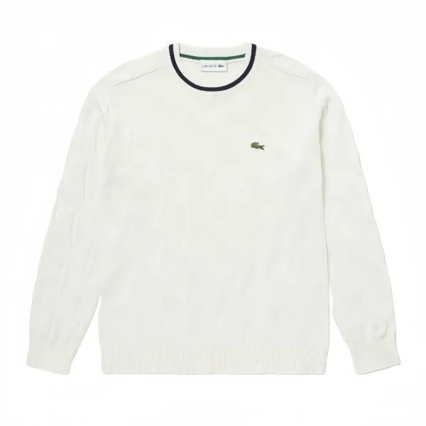 Áo Len Nam Lacoste Deformed Cable AH148LJ - 70V Màu Trắng Size 4 - Thời trang - Vua Hàng Hiệu
