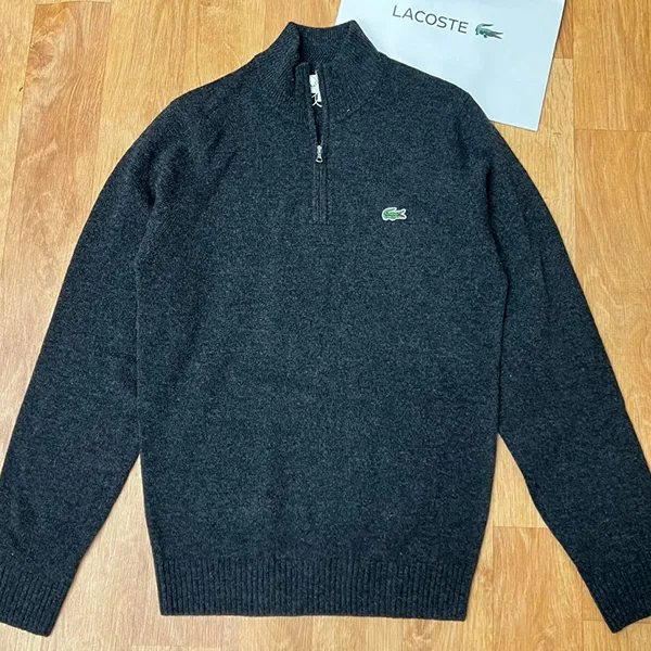 Áo Len Nam Lacoste Half-Zip Wool Sweater AH1953 Màu Xám Đậm Size 2 - Thời trang - Vua Hàng Hiệu