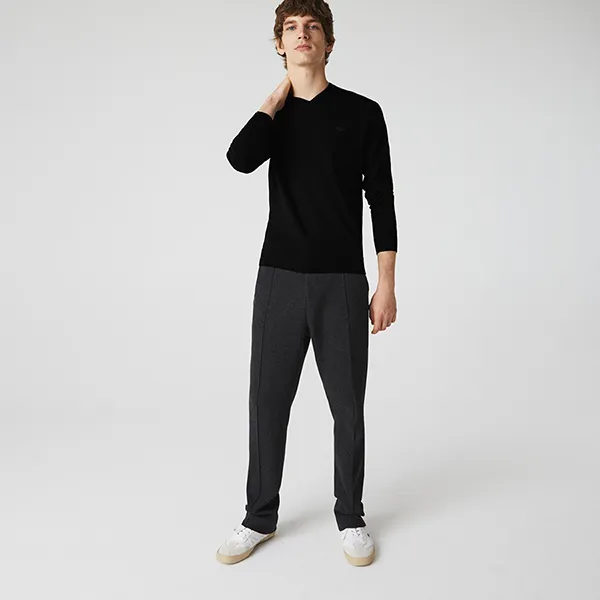 Áo Len Nam Lacoste Men's V-Neck Merino Wool Sweater AH1990-031 Màu Đen Size 2 - Thời trang - Vua Hàng Hiệu