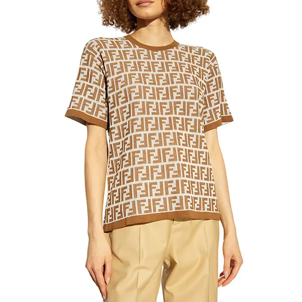 Áo Len Nữ Fendi Brown With FF Logo Printed FZXC38/AS0T Màu Nâu Size 40 - Thời trang - Vua Hàng Hiệu