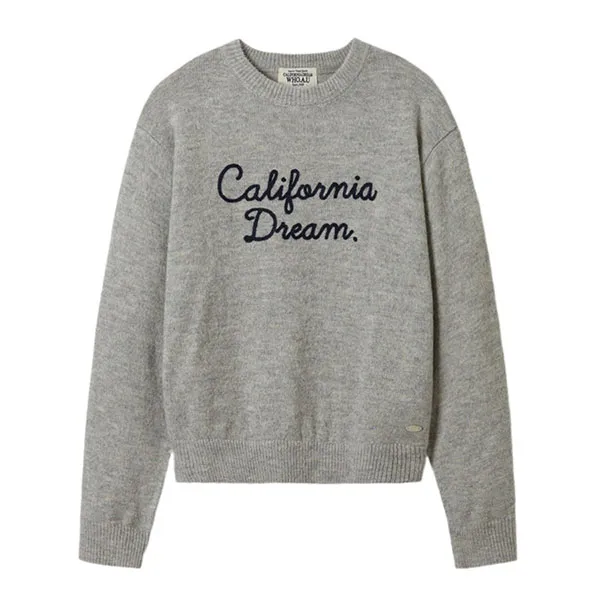 Áo Len WHOAU Lettering Sweater WHKAE4T83F Màu Xám - Thời trang - Vua Hàng Hiệu