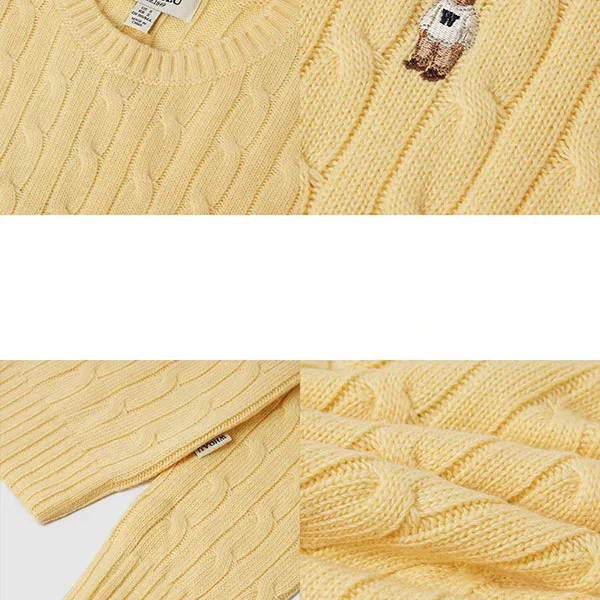 Áo Len Nữ WHOAU Steve Cable R-neck Pull Over WHKAE4901F Màu Vàng Size S - Thời trang - Vua Hàng Hiệu