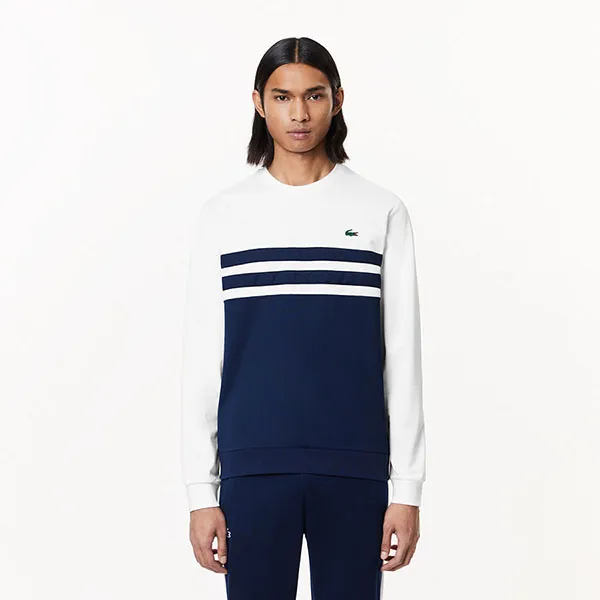 Áo Nỉ Sweater Nam Lacoste Men's Stretch Tennis Sweatshirt SH7519-522 Màu Xanh Navy Size 4