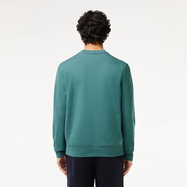 Áo Nỉ Sweater Nam Lacoste Flocked Fleece Jogger Sweatshirt SH7420-IY4 Màu Xanh Size 3