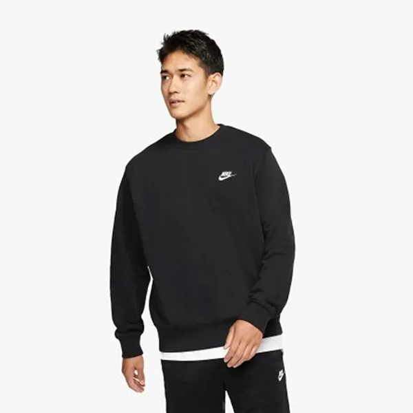 Áo Nỉ Nam Sweater Nike Club Fleece Crew Black BV2662-010 Màu Đen Size XS