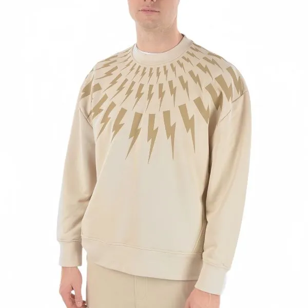 Áo Nỉ Sweater Nam Neill Barrett BJS010S-S504S Màu Nâu Trà Sữa Size S